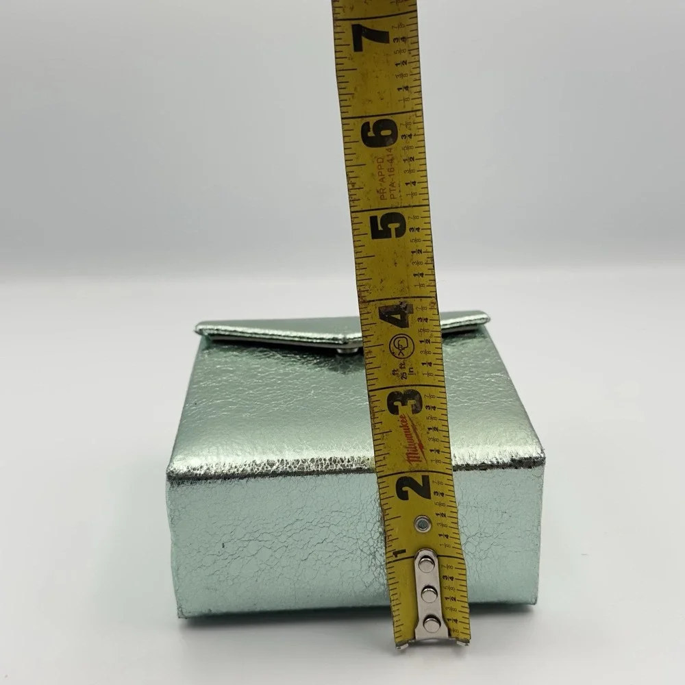 NWT NORDSTROM Aqua Blue‎ Metallic Folding Jewelry Ear Ring Box Travel Organizer